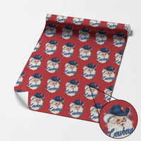 Christmas Cowboys Fan Wrapping Paper Roll Funny Xmas American Football Blue Santa - Wonder Print Shop