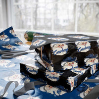 Christmas Cowboys Fan Wrapping Paper Roll Funny Xmas American Football Blue Santa - Wonder Print Shop