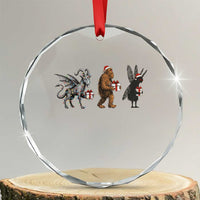 Christmas Cryptid Gift Crystal Glass Ornament Bigfoot Jersey Devil Mothman Santa TS12
