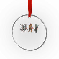 Christmas Cryptid Gift Crystal Glass Ornament Bigfoot Jersey Devil Mothman Santa TS12
