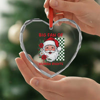Christmas Cute Santa Big Fan Of Human Rights Gift Heart Crystal Glass Ornament - Wonder Print Shop