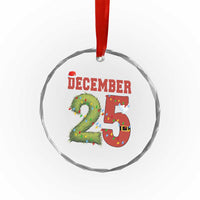Christmas December 25 Crystal Glass Ornament Family Holiday Xmas - Wonder Print Shop