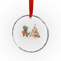 Christmas Dinosaur Knitting Crystal Glass Ornament Funny Yarn Tree Gift - Wonder Print Shop
