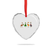 Christmas Ducks Heart Crystal Glass Ornament Funny Animals Farm Lover Gift Xmas Light - Wonder Print Shop