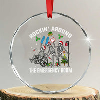 Christmas ER Nurse Crystal Glass Ornament Rockin Around Skeleton Emergency Room RN TS10