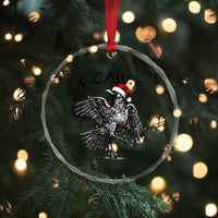 Christmas F Caw F Crystal Glass Ornament Funny Black Crow Meme - Wonder Print Shop