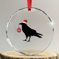 Christmas F Caw F Crystal Glass Ornament Funny Black Crow Merry Xmas - Wonder Print Shop