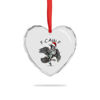 Christmas F Caw F Heart Crystal Glass Ornament Funny Black Crow Meme - Wonder Print Shop