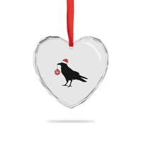 Christmas F Caw F Heart Crystal Glass Ornament Funny Black Crow Merry Xmas - Wonder Print Shop