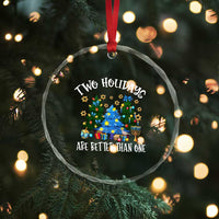 Christmas Hanukkah Crystal Glass Ornament Two Holidays Are Better Than One Christmukkah Tree TS11