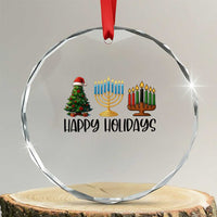Christmas Hanukkah Kwanzaa Celebration Gift Crystal Glass Ornament Happy Holidays - Wonder Print Shop