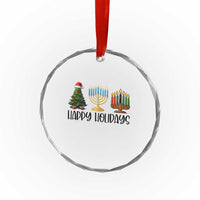 Christmas Hanukkah Kwanzaa Celebration Gift Crystal Glass Ornament Happy Holidays - Wonder Print Shop