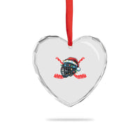 Christmas Ice Hockey Helmet Santa Heart Crystal Glass Ornament Funny Xmas Gift - Wonder Print Shop