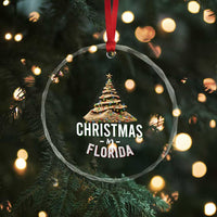 Christmas In Florida Crystal Glass Ornament Sand Xmas Tree Lights Family Vacation TS02