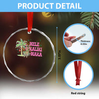 Christmas In Hawaii Crystal Glass Ornament Mele Kalikimaka Hula Girls Palm Tree TS11