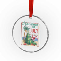 Christmas In July Crystal Glass Ornament Funny Santa Watermelon Xmas Tree