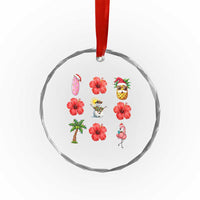 Christmas In July Crystal Glass Ornament Tropical Summer Beach Party Graphic