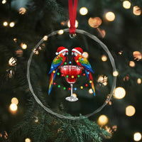 Christmas In July Parrots Crystal Glass Ornament Summer Beach Party Gift