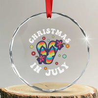 Christmas In July Summer Beach Crystal Glass Ornament Hawaii Flip Flops Hibiscus TS10