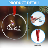 Christmas In July Surfing Santa Crystal Glass Ornament Mele Kalikimaka Summer Beach Hawaii TS10