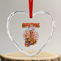 Christmas In July Tung Tung Tung TTT Sahur Cursed Meme Heart Crystal Glass Ornament Funny Ironic Tropical Summer Hawaiian Holiday Surreal