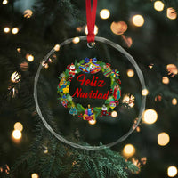 Christmas In Mexico Crystal Glass Ornament Feliz Navidad Xmas Wreath TS11