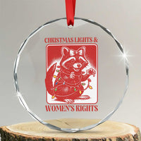 Christmas Lights And Womens Rights Crystal Glass Ornament Raccoon Female Rage Holiday Gift - Wonder Print Shop