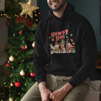 Howdy Hos Cowboy Vintage Western Christmas Hoodie - Wonder Print Shop