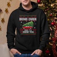 Funny Christmas Hoodie Bend Over And I'll Show You Merry Xmas Tree Ugly Sweater - Wonder Print Shop