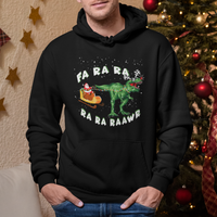 Christmas Hoodie Tree Rex Fa Ra Rawr T-Rex Dinosaur - Wonder Print Shop