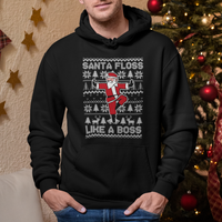 Christmas Hoodie Santa Floss Like A Boss Funny Dancing - Wonder Print Shop