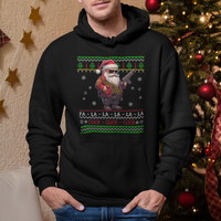 Christmas Hoodie Santa Claus Gun Click Click Sing Fa La La La - Wonder Print Shop