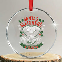 Christmas Motorcycle Biker Crystal Glass Ornament Santas Sleighers Motorcycle Club TS11