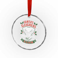 Christmas Motorcycle Biker Crystal Glass Ornament Santas Sleighers Motorcycle Club TS11