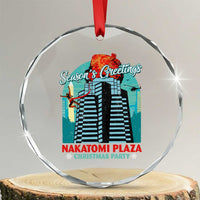 Christmas Nakatomi Plaza Crystal Glass Ornament Season's Greeting Christmas Party Hans Gruber TS11