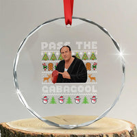Christmas Pass The Gabagool Crystal Glass Ornament Retro TV Show Funny Ugly Xmas - Wonder Print Shop