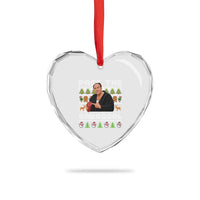 Christmas Pass The Gabagool Heart Crystal Glass Ornament Retro TV Show Funny Ugly Xmas - Wonder Print Shop