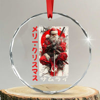 Christmas Samurai Santa Crystal Glass Ornament Japanese Xmas Warrior Ukiyo-e Art TS11
