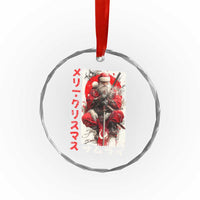 Christmas Samurai Santa Crystal Glass Ornament Japanese Xmas Warrior Ukiyo-e Art TS11