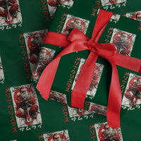 Christmas Samurai Santa Wrapping Paper Roll Japanese Xmas Warrior Ukiyo-e Art - Wonder Print Shop