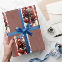 Christmas Samurai Santa Wrapping Paper Roll Japanese Xmas Warrior Ukiyo-e Art - Wonder Print Shop
