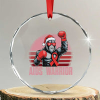 Christmas Santa Bigfoot HIV Awareness Crystal Glass Ornament Retro Vintage Style Gift TS12