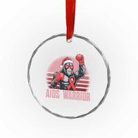 Christmas Santa Bigfoot HIV Awareness Crystal Glass Ornament Retro Vintage Style Gift TS12