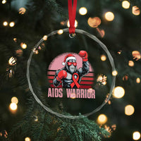 Christmas Santa Bigfoot HIV Awareness Crystal Glass Ornament Retro Vintage Style Gift TS12
