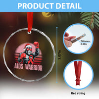 Christmas Santa Bigfoot HIV Awareness Crystal Glass Ornament Retro Vintage Style Gift TS12