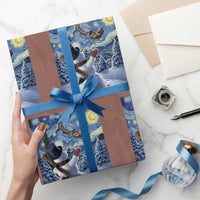 Christmas Snowman Starry Night Wrapping Paper Roll - Wonder Print Shop