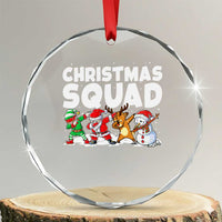 Christmas Squad Crystal Glass Ornament Santa Dabbing Elf Family Matching Pajamas - Wonder Print Shop