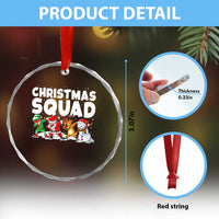 Christmas Squad Crystal Glass Ornament Santa Dabbing Elf Family Matching Pajamas - Wonder Print Shop