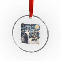 Christmas Starry Night Opossum Crystal Glass Ornament TS09