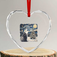 Christmas Starry Night Opossum Heart Crystal Glass Ornament - Wonder Print Shop